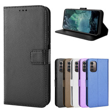 适用诺基亚C21Plus手机壳Nokia C200翻盖皮套钻石纹插卡挂绳C100