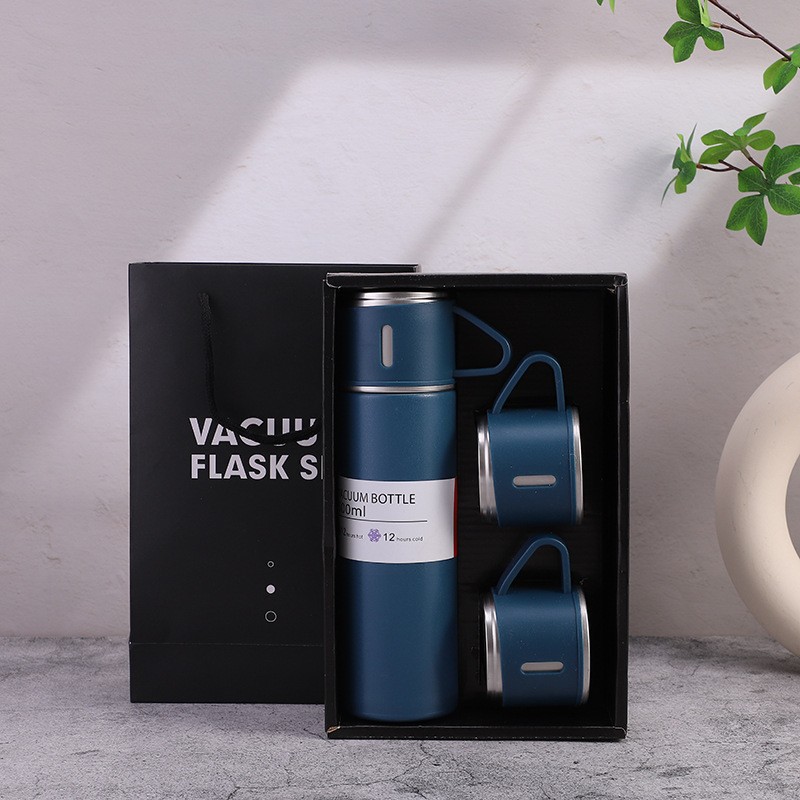 Taza de aislamiento de acero inoxidable 304 Una taza Juego de caja de regalo de alta gama de negocios de tres cubiertas