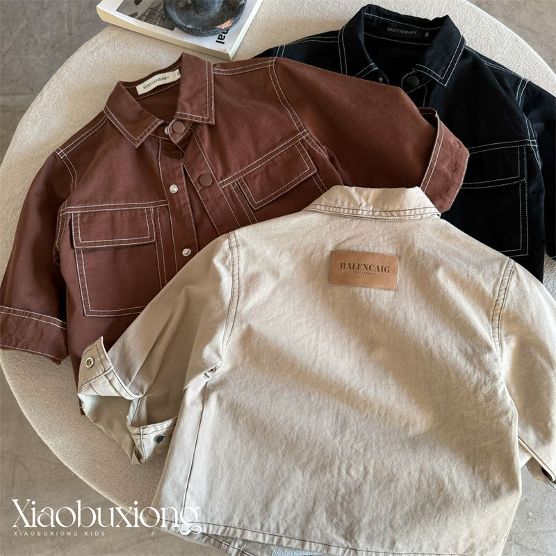Autumn children's solid color jacket for leisure for boys