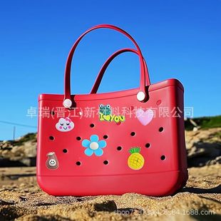Amazon new outdoor travel storage handbag eva hole bag large capacity shopping waterproof eva beach bag