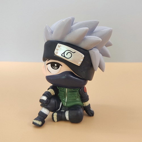 Naruto Q version sitting figure Big-headed Naruto Kakashi animation peripheral model car ornaments doll