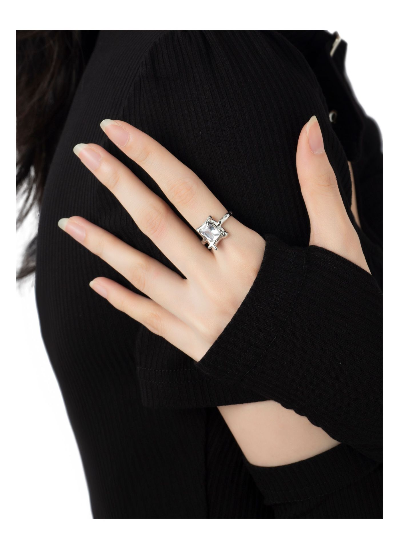 Fashion Geometric Copper Plating Zircon Rings 1 Piece