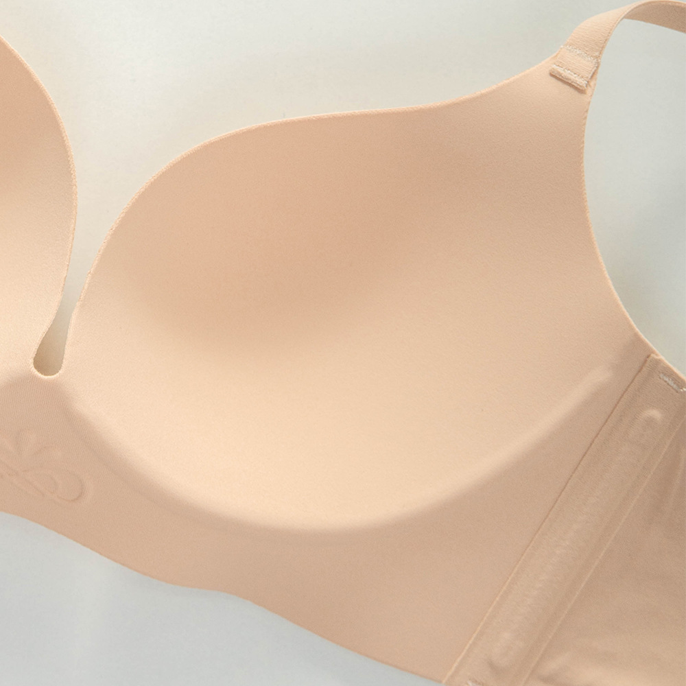 999 gran cruz sin espalda de una sola pieza sujetador de un solo botón belleza ropa interior trasera transparente lado brillante cerrado taza delgada sin anillo de acero lado