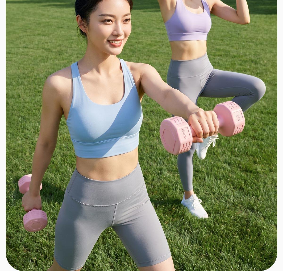 Hantel Damen Fitness Heimtrainer Krafttraining Muskelaufbau Arme Neues Design Gummiert Kleine Hantel Set