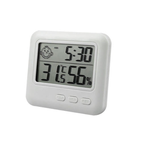Electronic Thermometer and Humidity Meter for Room, with Expression, for Baby Room and Music Room, with Alarm Clock