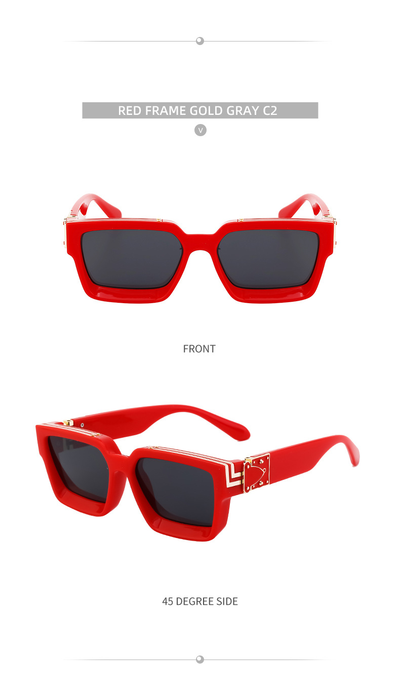58g Weight Full Frame Glasses Structure Sunglasses Classification PC, UV400 Protection Lens Material Square Glasses Style Outdoor, Travel, Fishing Occasion Solid Color Pattern All Seasons Season Women's Gender Retro Style Retro Solid Color PC UV400 Protection Square Full Frame Women's Sunglasses 12