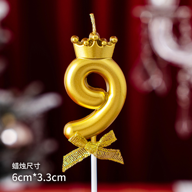 Rojo en línea creativo corona arco digital vela decoración de la torta de cumpleaños plug-in de fiesta de cumpleaños de vestir