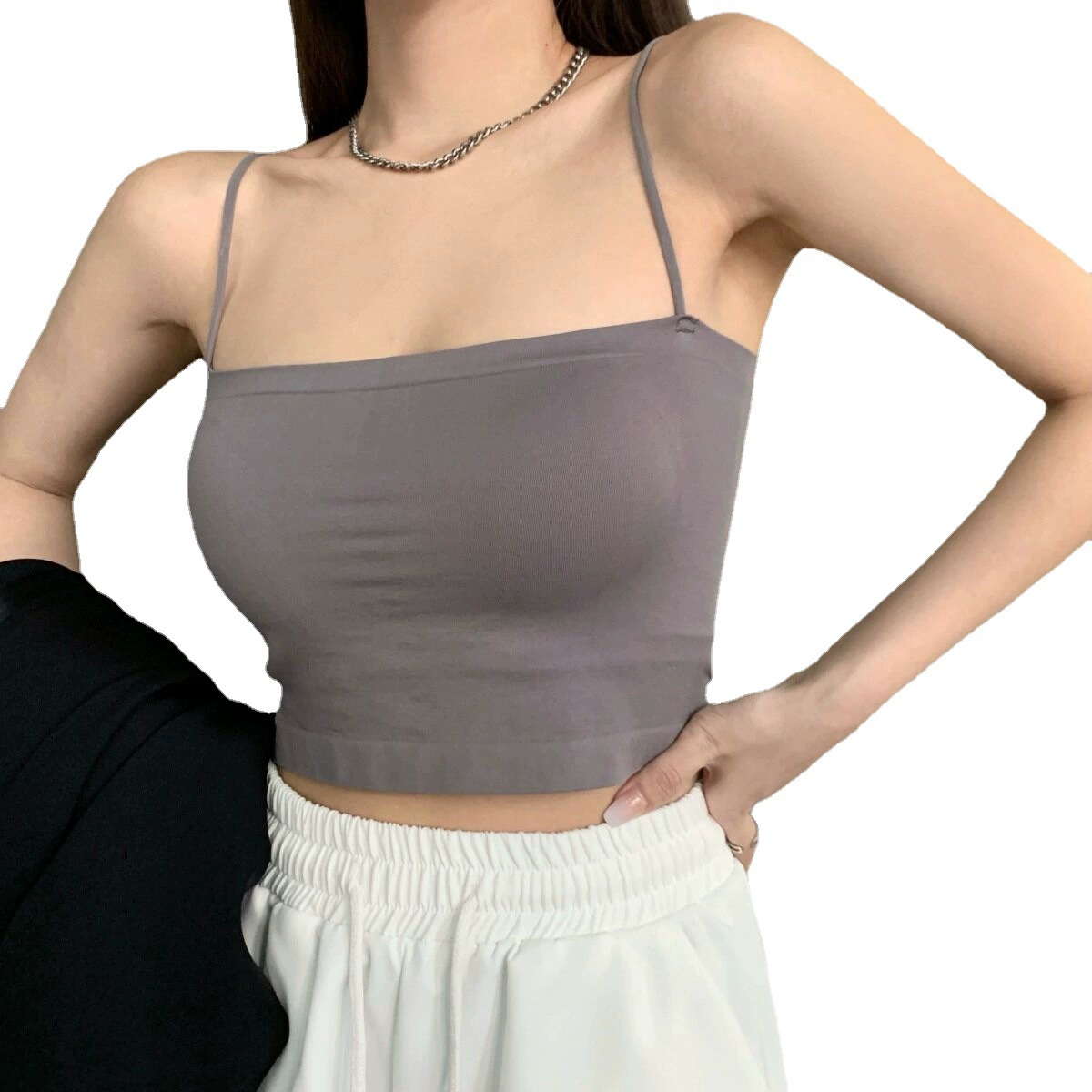 Bra top with removable cups, breathable padding, beautiful back, one size fits all