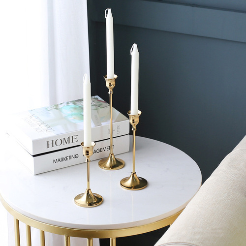 Nordic i electroplated candlesticks, restaurant table decoration for candlelight dinner, romantic wedding decoration
