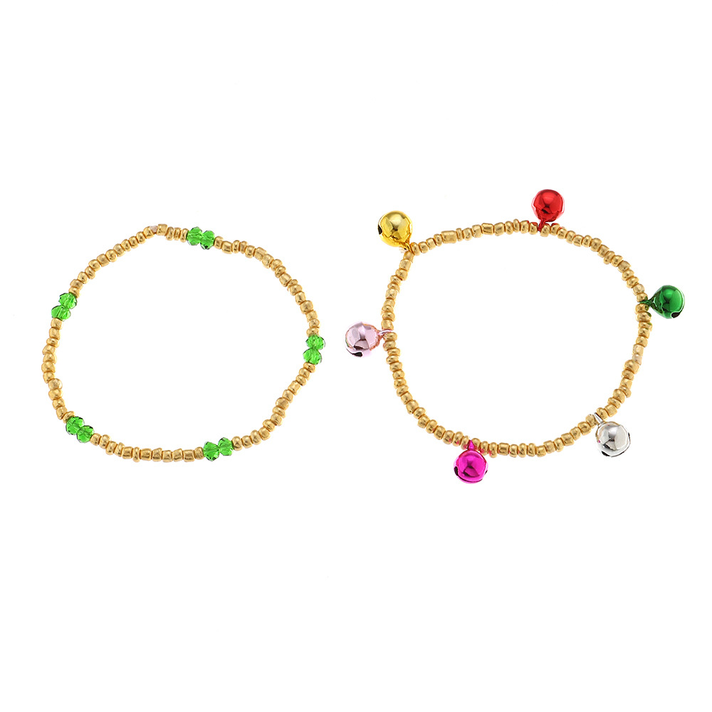 European And American Christmas Colorful Bells Bracelets Creative Ccb Round Bead Bracelet Set display picture 7