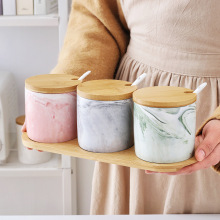 大理石陶瓷调味罐调料瓶厨房调料盒套装家用北欧调料罐调料盒盐罐