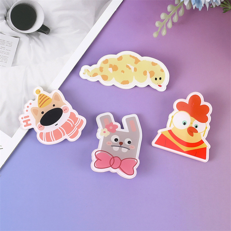 新しい外国貿易バッジ森林動物パーティーかわいいアクリルブローチ漫画パッチヘアクリップ冷蔵庫貼り部品|undefined