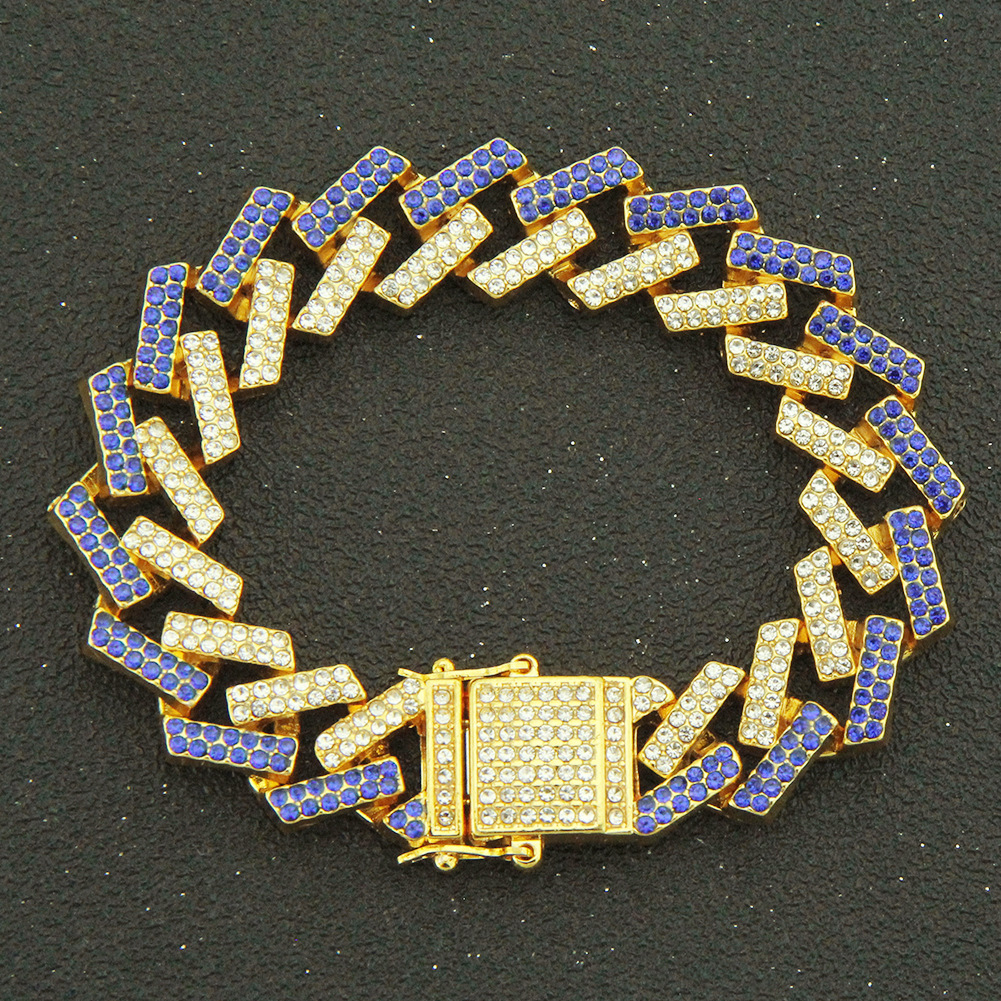 Fashion Geometric Full Colorful Diamond Diamond-shaped Alloy Bracelet display picture 12
