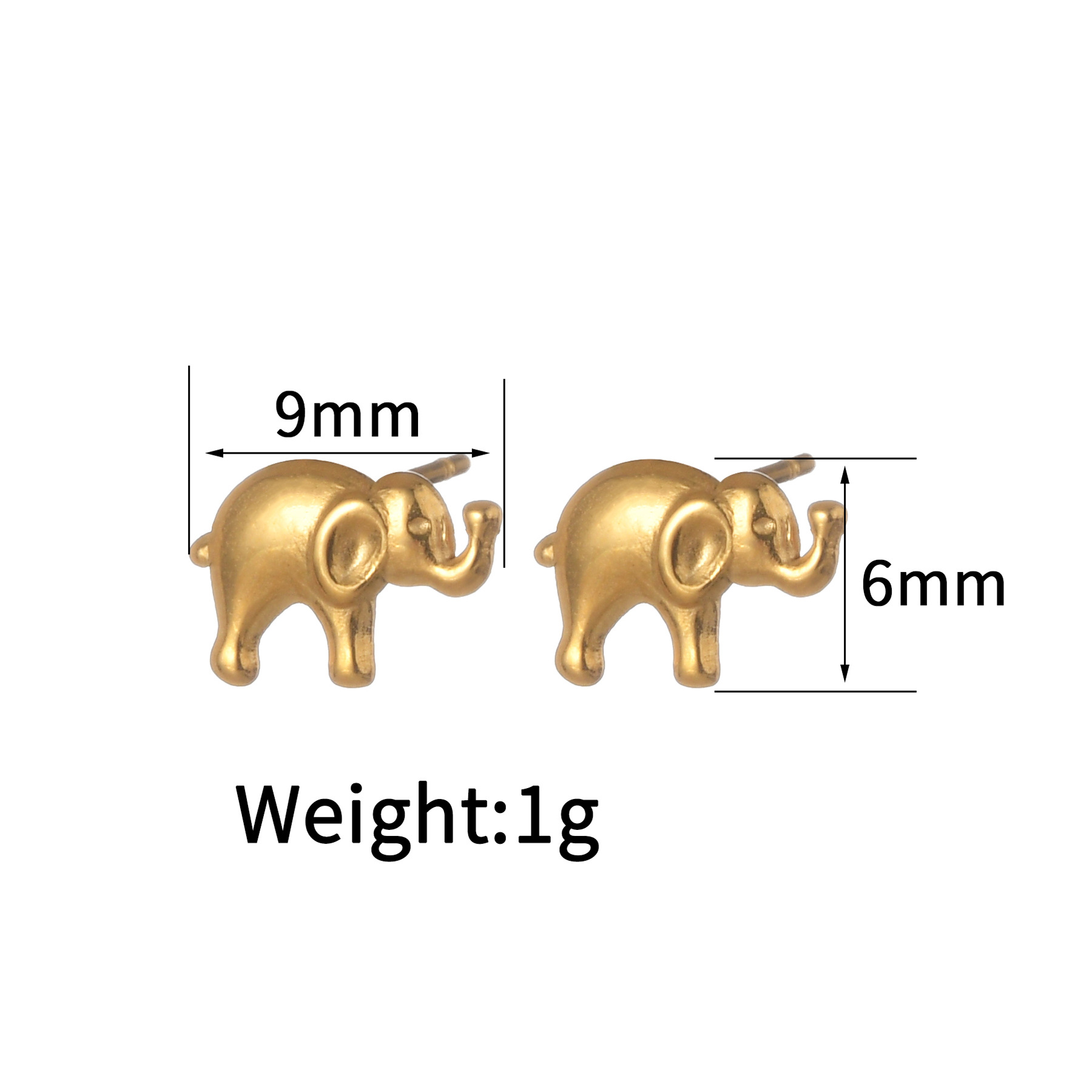 Stone-Free Inlay Material Ear Studs Classification 1 Pair Cute Animal Owl Bee Plating Inlay Titanium Steel Zircon 18K Gold Plated Ear Studs