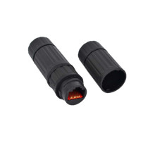 供应利路通生产M16-RJ45网络防水接头 5G网线直插延长连接器