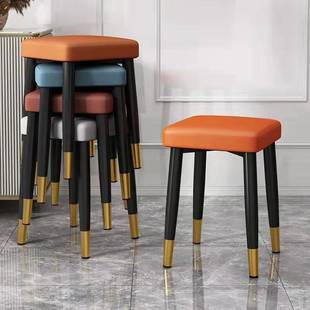 Light Luxury Household Small Stool Stackable Square Stool Living Room Dining Room Popular Chair Saddle Chair Lazy Bench Round Dwarf Philosophy