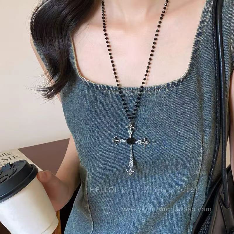 Otoño y invierno minimalistas collares colgante de goteo de Feng Shui mujeres chaqueta larga suéter cadena casual accesorios de lujo ligero