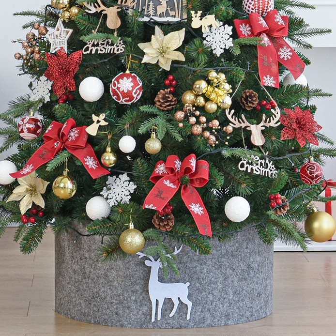 Decoración transfronteriza de Navidad árbol de Navidad vestido blanco PP cedro árbol de Navidad debajo de la valla de la falda del árbol de Navidad