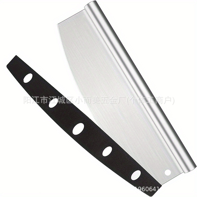 Fabricantes transfronterizos suministran cuchillo de pizza de acero inoxidable cuchillo de pizza de media luna cuchillo de pastel cortador herramientas de horneado