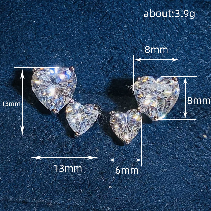 Heart-shaped Drop Earrings With Sparkling Zircon Stones_voghion.com