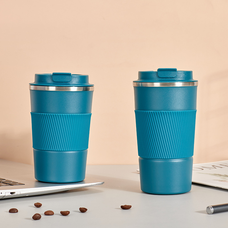 Taza de café de cuero 380ml azul