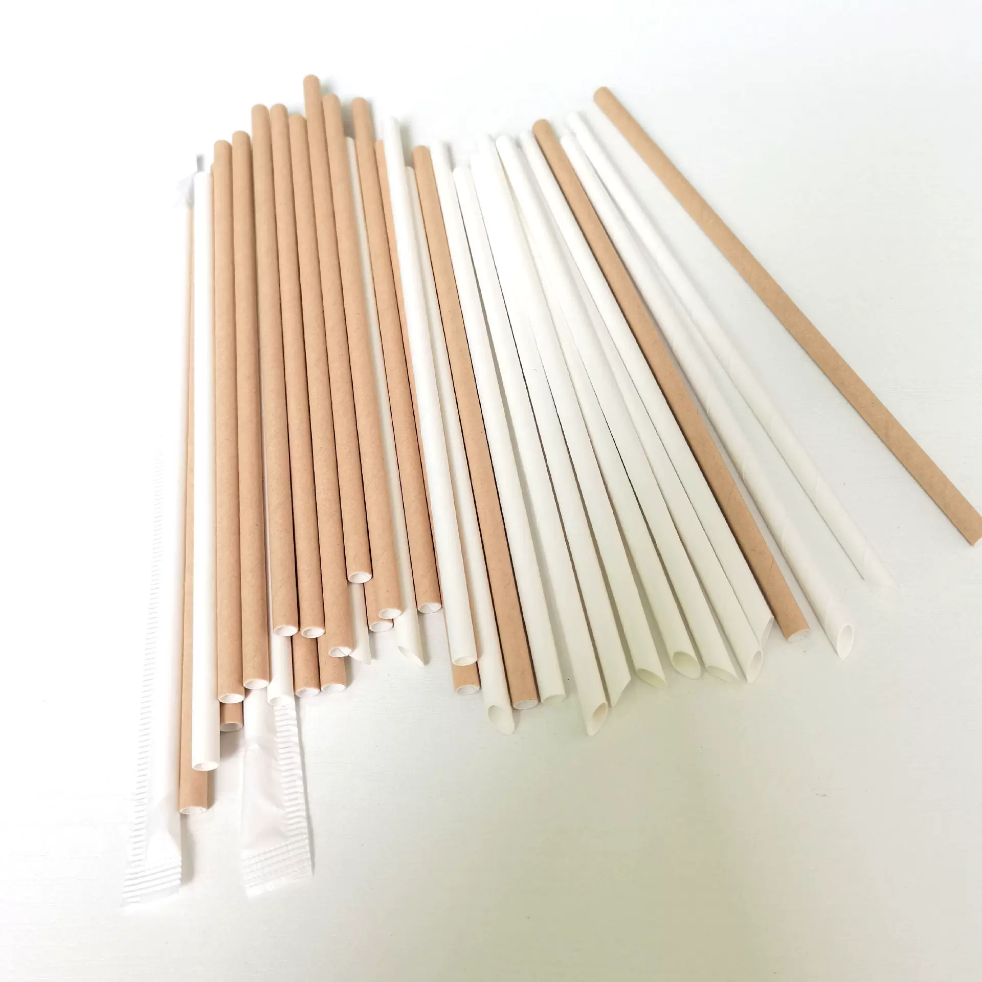 厂家一次性独立纸包装6mm细纸吸管 奶茶咖啡饮品果汁可降解吸管