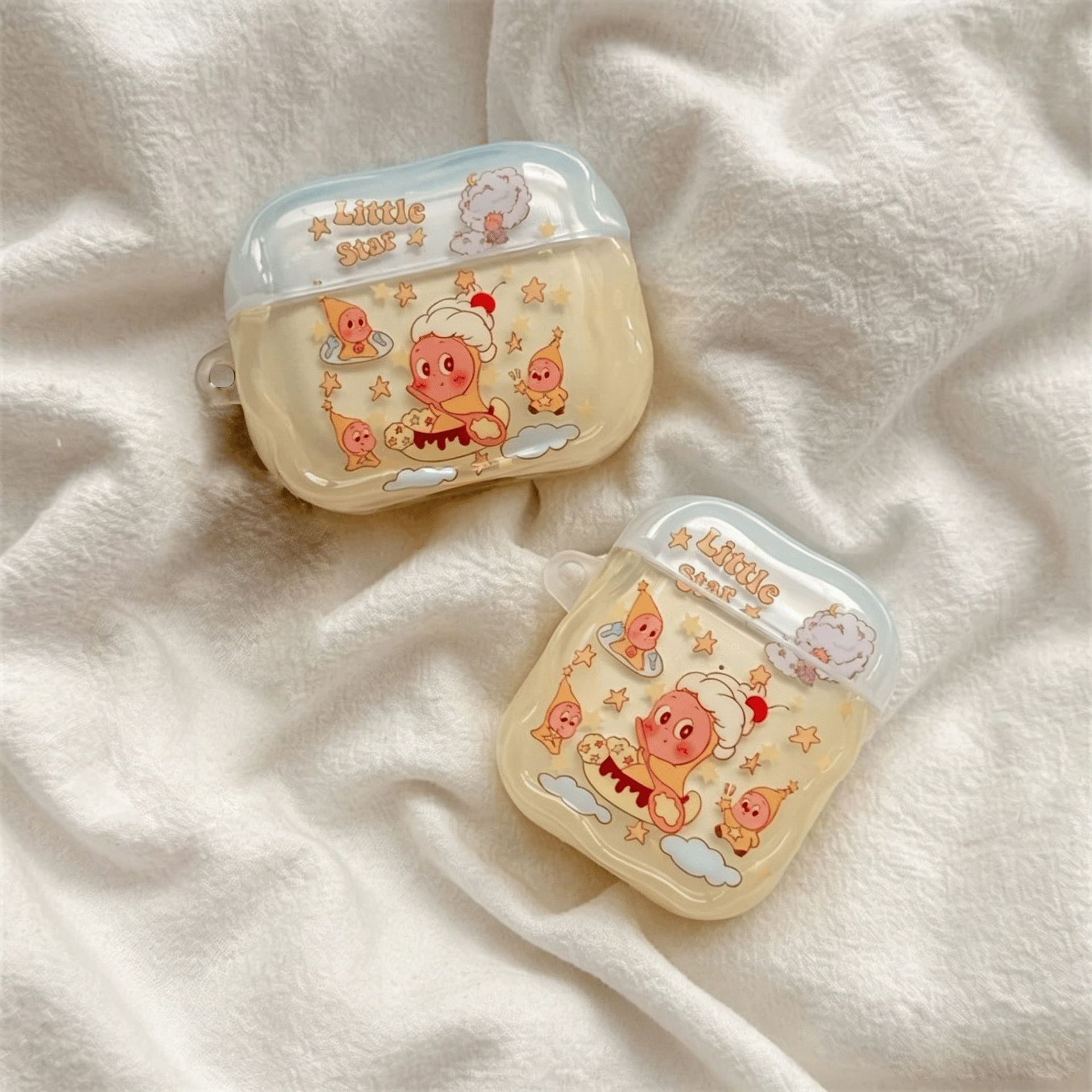 Graffiti Cream Star para AirPods 4 generación 5 generación Bluetooth estuche AirPodspro3 / 2 auriculares estuche