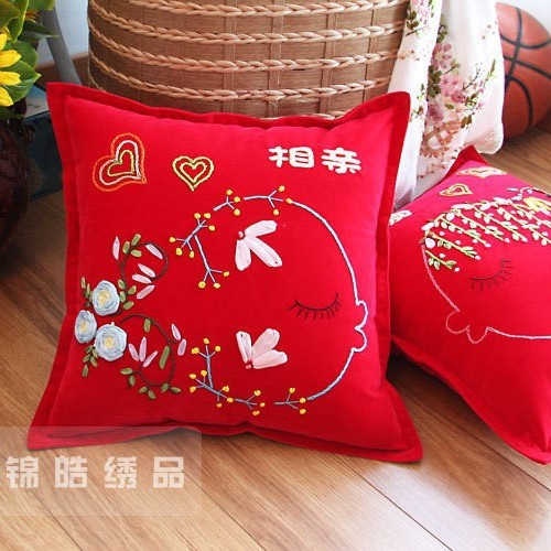 Jinhao bordado fábrica al por mayor hecho a mano bordado Cruz puntada DIY cinta bordado cojín almohada Guangzhou 04