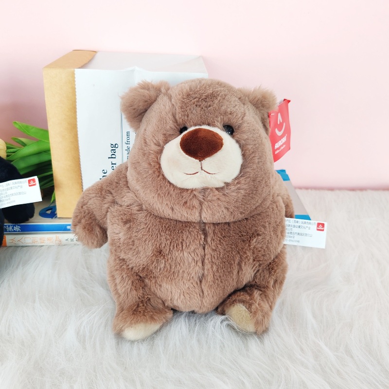 Wu Lula Fat Dun Bear Doll Lindo Animal Peluche Dun Dun Bear Ragdoll Muñeca de terciopelo corto Almohada Transfronteriza