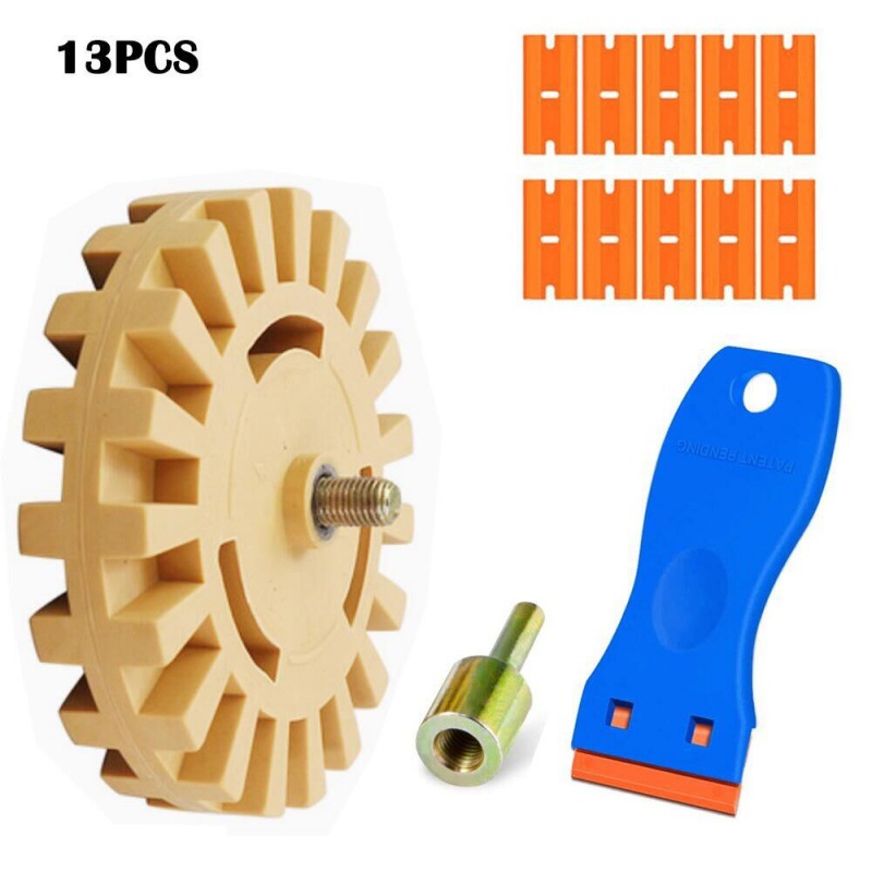 供应13PCS汽车贴纸贴花胶水去除工具橡皮擦轮塑料清洁刮刀