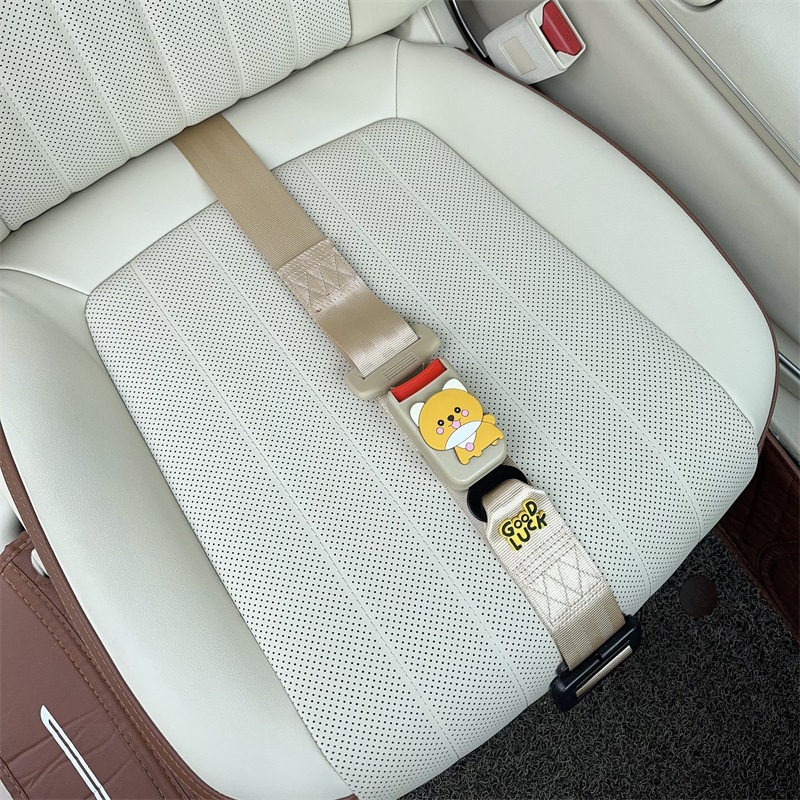 Car seat belt: Katong Anti-Strangling for Pregnant - three-point-anti-strangling-seatbelt-beige-dog