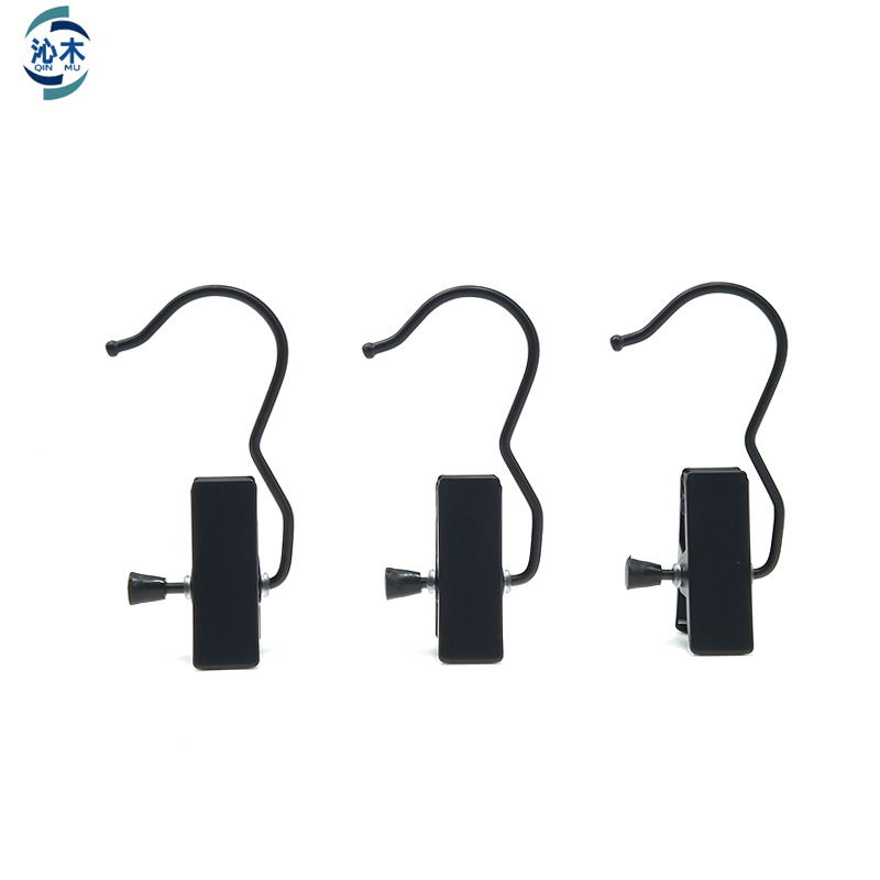 Cross-Border All-Metal Hook Clip 3-Shaped Clip Office Kitchen Small Light Plate Coat Clip Non-Slip Traceless Sock Clip