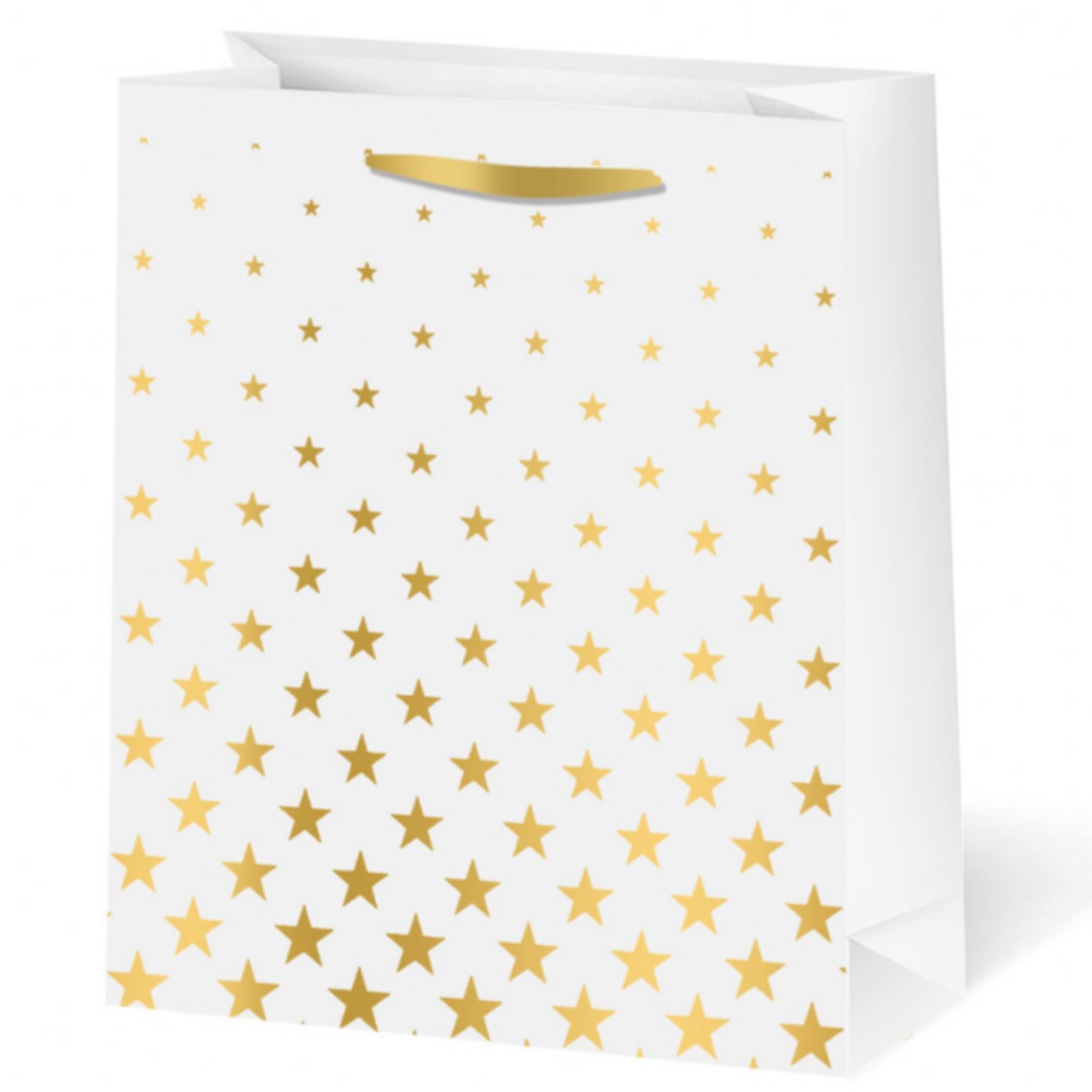 烫金色白卡礼品包装袋五角星礼品袋现货批发生日礼品袋手提袋