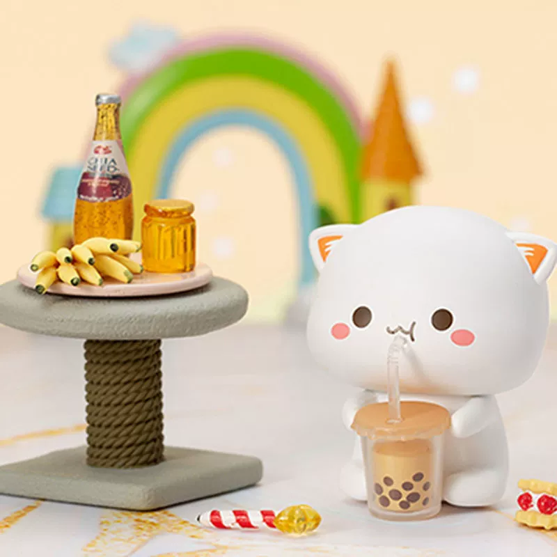 Blind box фигурка Peach Cat, милое настольное украшение, коллекционная 15 см