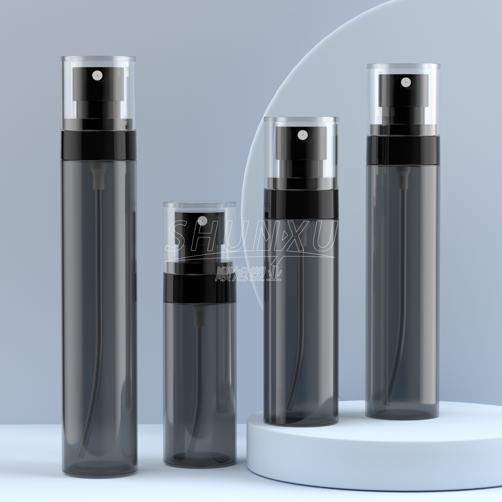 现货60ml100ml120ml黑色喷雾瓶塑料细雾保湿水喷水瓶旅行分装瓶子