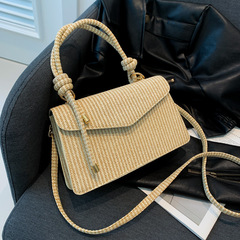 Pure Color Texture Trendy Single Shoulder Crossbody Bag 2023 Summer Commute Small Square Bag Popular Women's Commute Bag