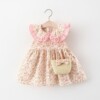 Summer dress with sleeves girl's sleevless, fresh small princess costume, skirt, bag, children's clothing, wholesale