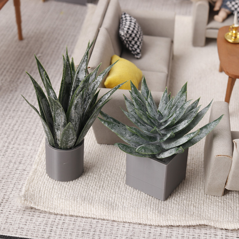 Miniature Food Toy Model 1:6 Scale Plant Sisal Bonsai Decoration Dollhouse Pretend Play DIY
