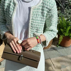 法式小眾包包肯豆同款手提包真皮高級感輕奢簡約小方包手拎信封包