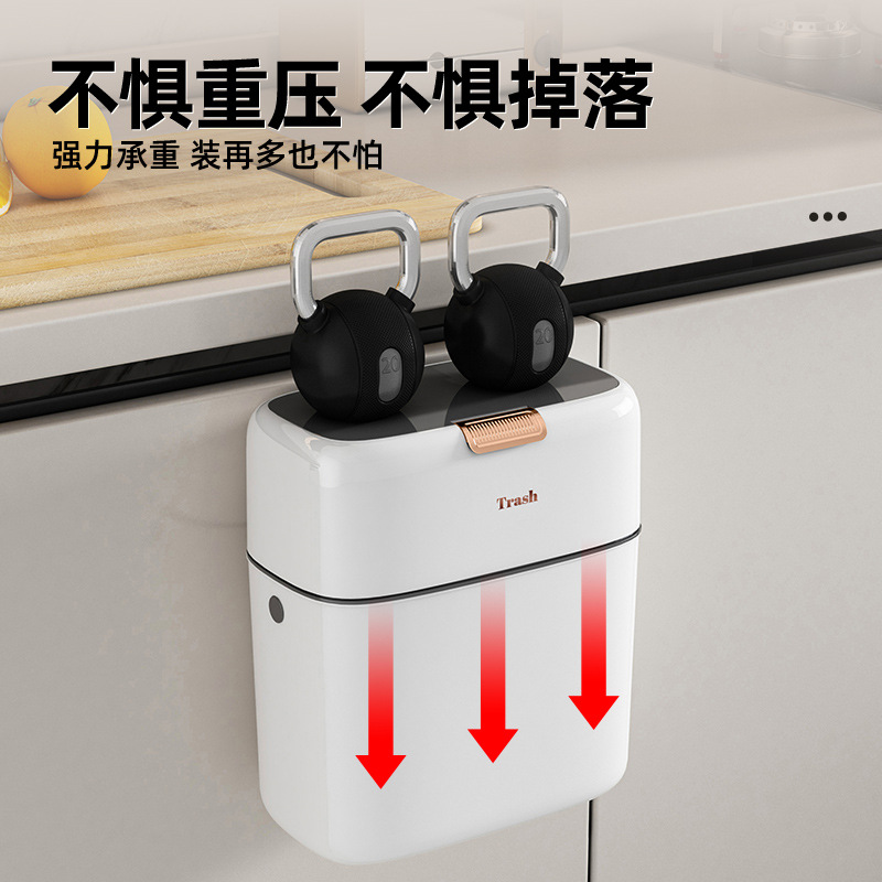 2025 nuevo bote de basura especial para cocina, inodoro, inodoro, sala de estar, desperdicio de cocina, colgante de pared simple, hogar grande con tapa