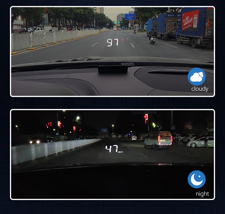 Weiying Intelligent Car Hud Head-Up Display Obd2 Multi-Function Color Screen Driving Computer Hd Instrument Panel