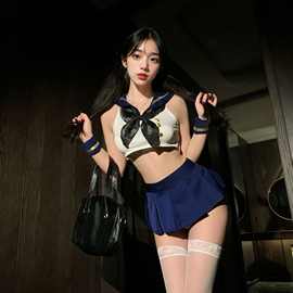 爱如如情趣内衣性感纯欲午夜魅力可爱少女蝴蝶结装饰纽扣百褶5480