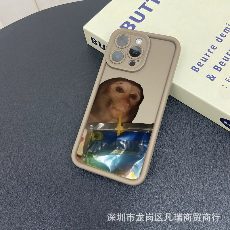 Чехол для iPhone 11–17 (включая Pro/Pro Max), принт обезьяны S677, тонкий защитный чехол