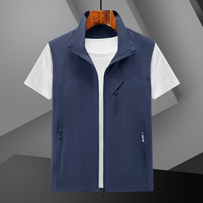 Chaleco de verano 2024 hombre chaleco delgado ocio primavera y otoño chaleco transpirable chaleco de color sólido juvenil chaleco de secado rápido