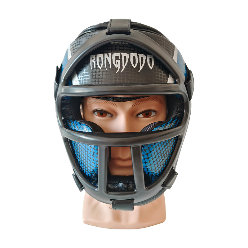 Sanda casco máscara desmontable engrosada protectora adulto taekwondo casco boxeo cabeza cubierta protectora artes marciales equipo de protección