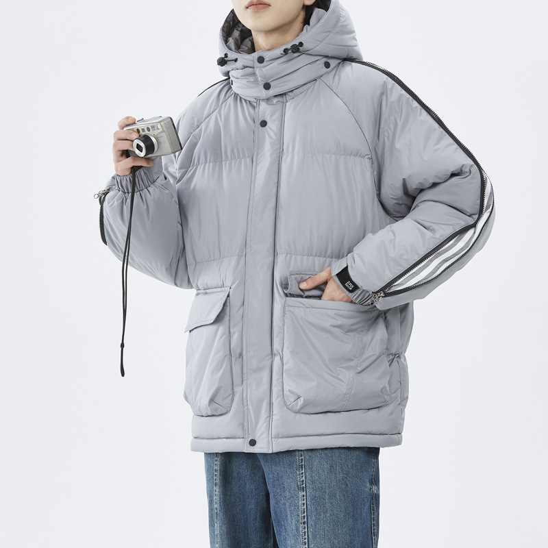 Hooded cotton-padded coat men's new thickened down jacket plus size loose trendy workwear jacket cotton-padded coat 2024 Winter Hooded cotton-padded coat men's new thickened down jacket plus size loose trendy workwear jacket cotton-padded coat 2024 Winter