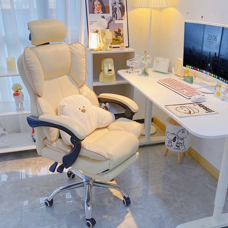 Computer Chair for Home Use, Reclining, Comfortable for Long Sitting, Gaming Chair with Backrest, Sofa Chair, Desk Chair, Dormitory Live Streaming Study Swivel Chair