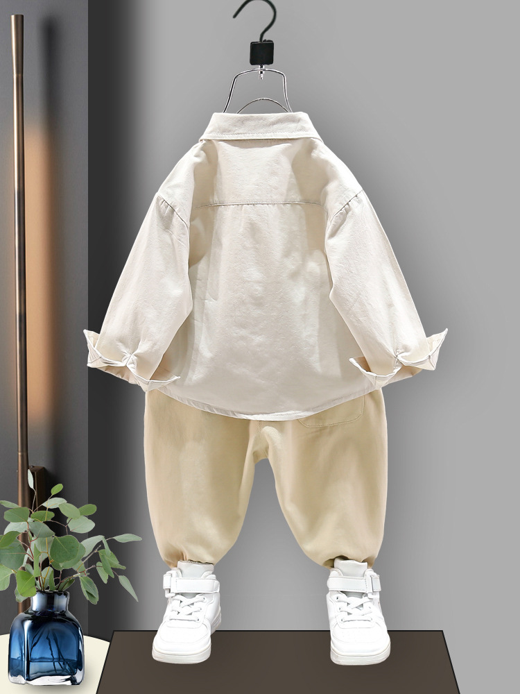 4283 traje de ropa de otoño para niños 2023 nuevo estilo occidental Bebé Suéter para niños chaleco camisa conjunto de tres piezas bebé primavera y otoño