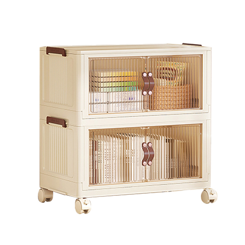 Mayorista casero armario plegable multicapa sala de estar móvil snack acabado armario de almacenamiento tipo armario de piso