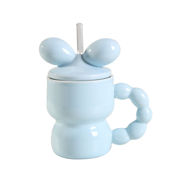 Dustproof ceramic glass with bow with glass for home use